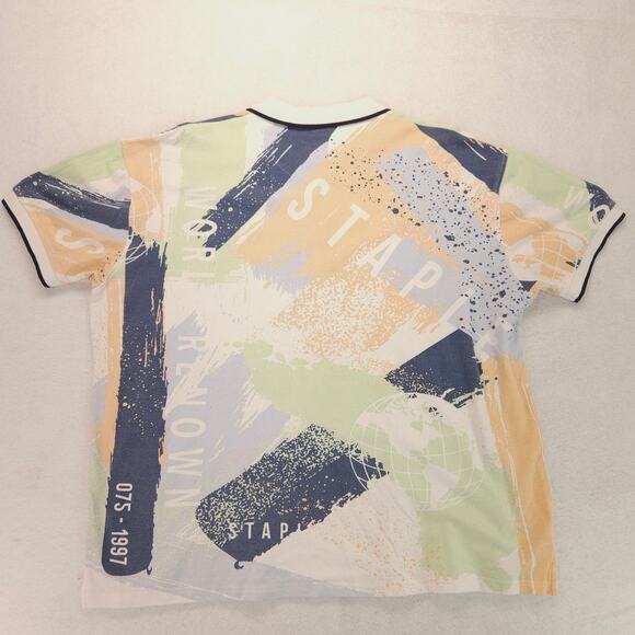 Staple Casual Collared Short Sleeve Polo Shirt Adult Mens Size 2XL White - Picture 9 of 9